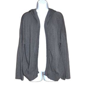 Olivaceous Blue Hooded Long Sleeve Cardigan Sweater Jacket Size Small